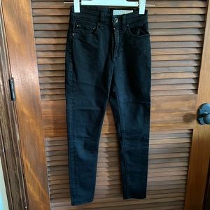 Rag and bone Nina high rise ankle skinny black jeans